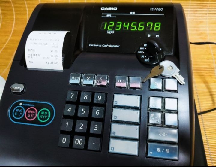 カシオレジスター TE-M80 中古品 人気機種感熱紙 送料無料 536600