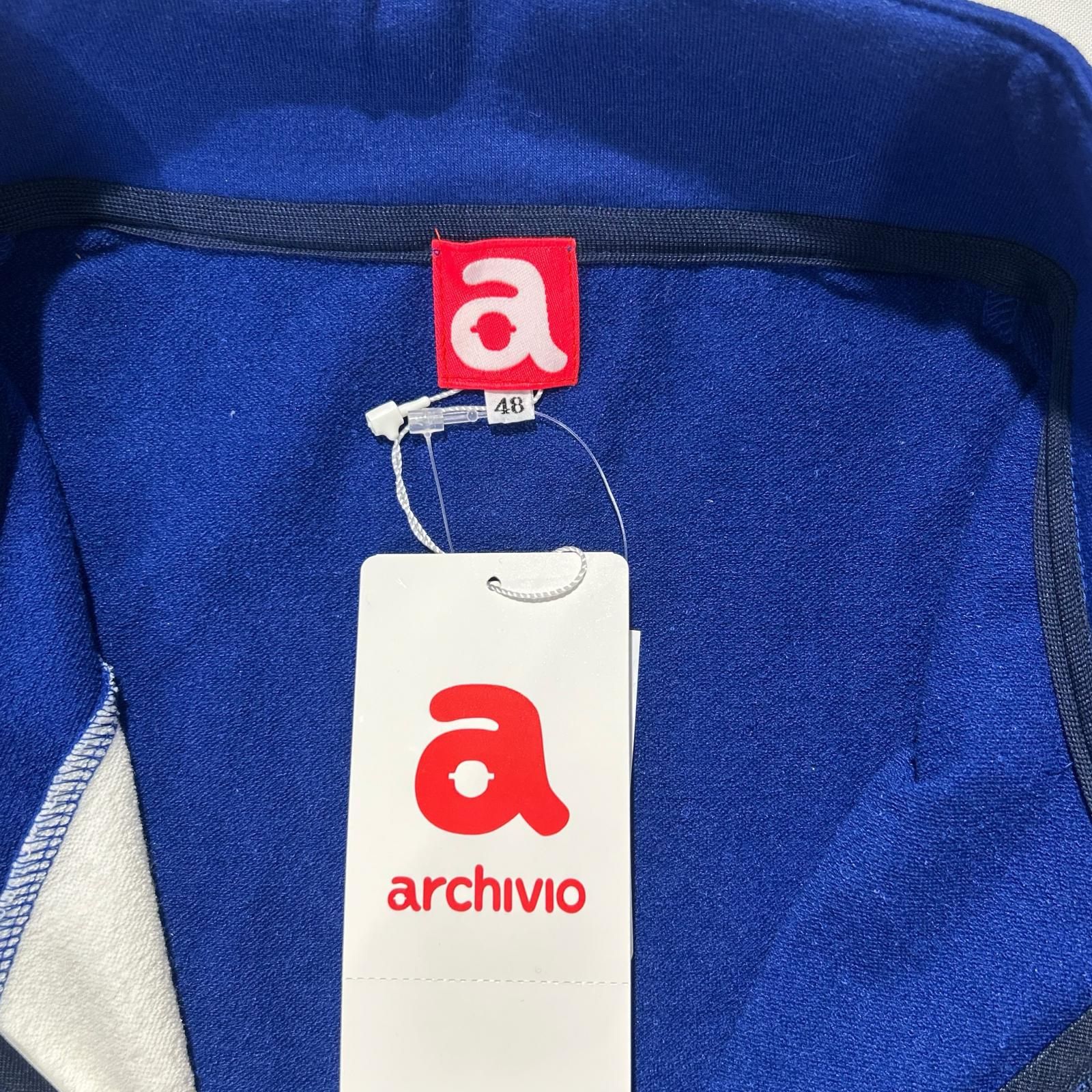 未使用品 メンズ アルチビオ archivio 長袖シャツ 48(L) 青×白 ハーフ