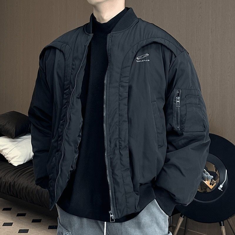 メンズ ボアジャケット フライトジャケット 冬 厚手 無地 保温 暖かい