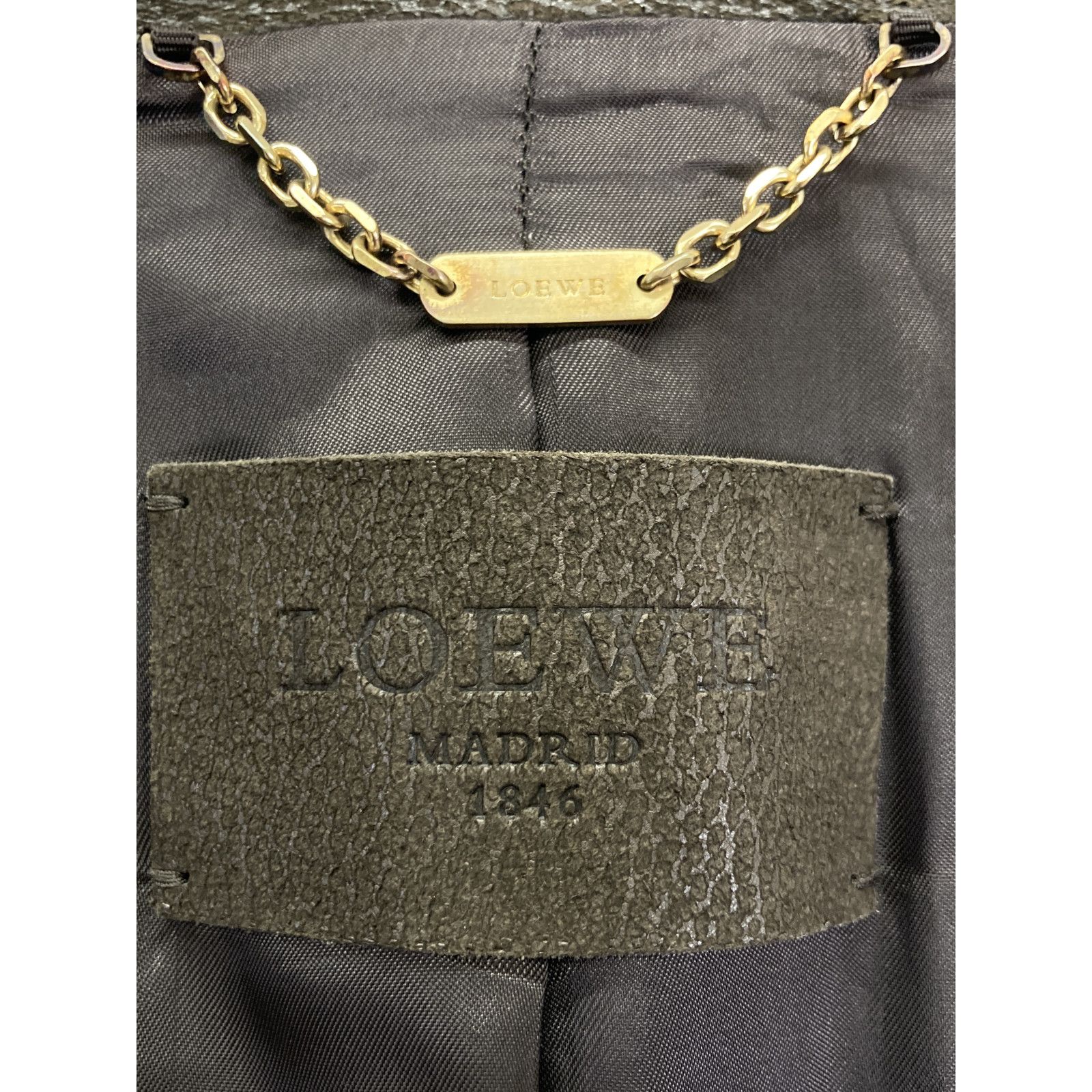 LOEWE ロエベ ﾌﾞﾗｳﾝ ﾗﾑﾚｻﾞｰ ｼﾞｬｹｯﾄ L - メルカリ