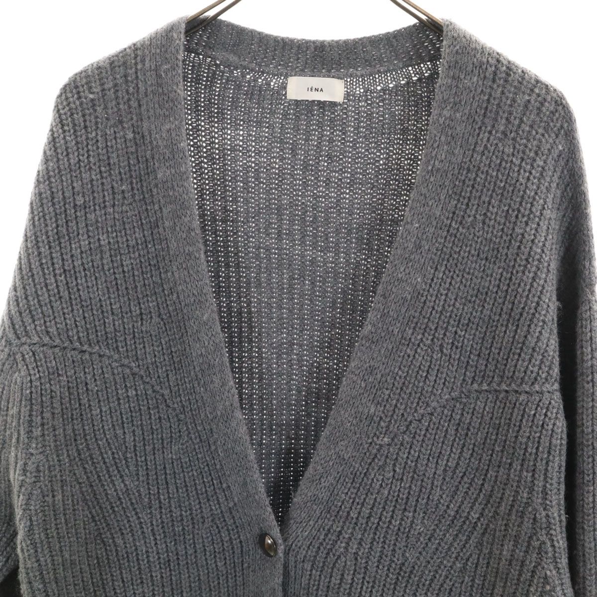 【美品】IENA✨Vネック カーディガン グレー ウール100 長袖 フリー AQUA ワイドVネックカーディガン◇ | イエナ(IENA) | マルイウェブチャネル