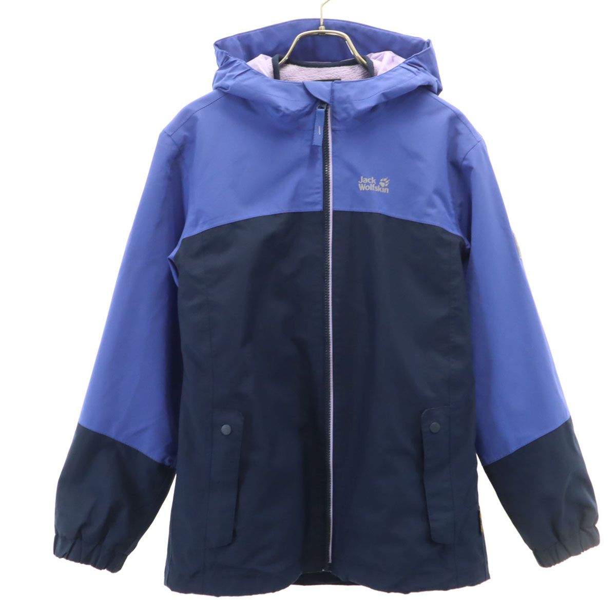  Jack Wolfskin ジャックウルフスキン フードジャケット 152 ブルー ライナー付き 3WAY アウトドア キッズ 古着 その他