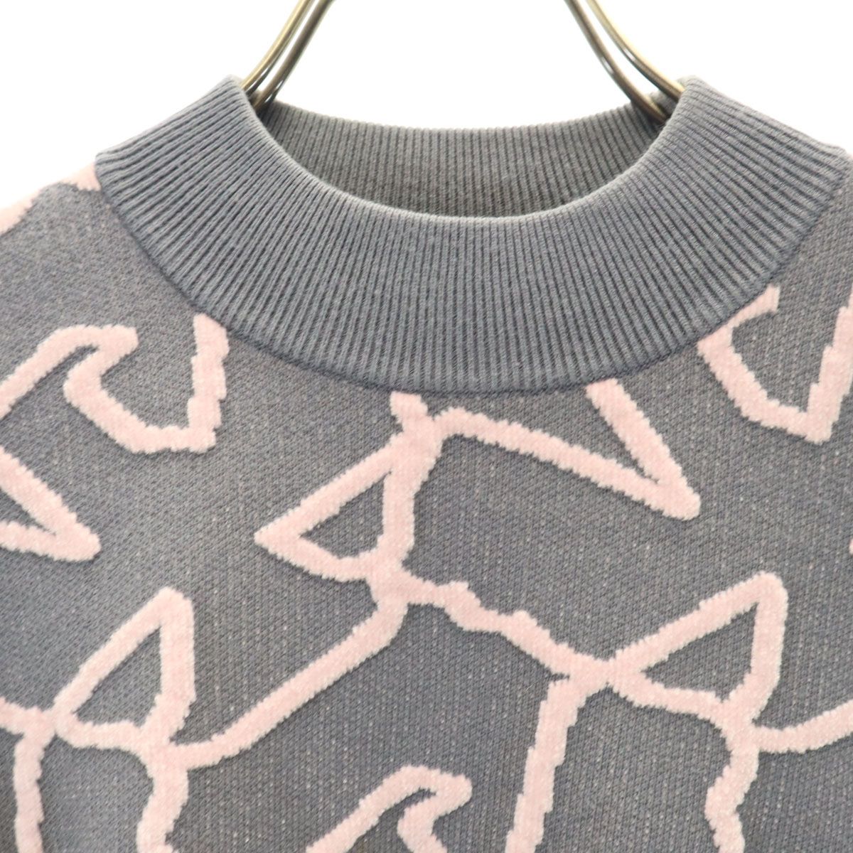 Emporio Armani エンポリオアルマーニ 総柄 長袖 ニット S グレー