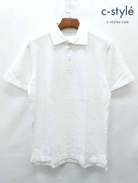 L053 [人気] Cruciani クルチアーニ ポロシャツ 52 ホワイト 半袖