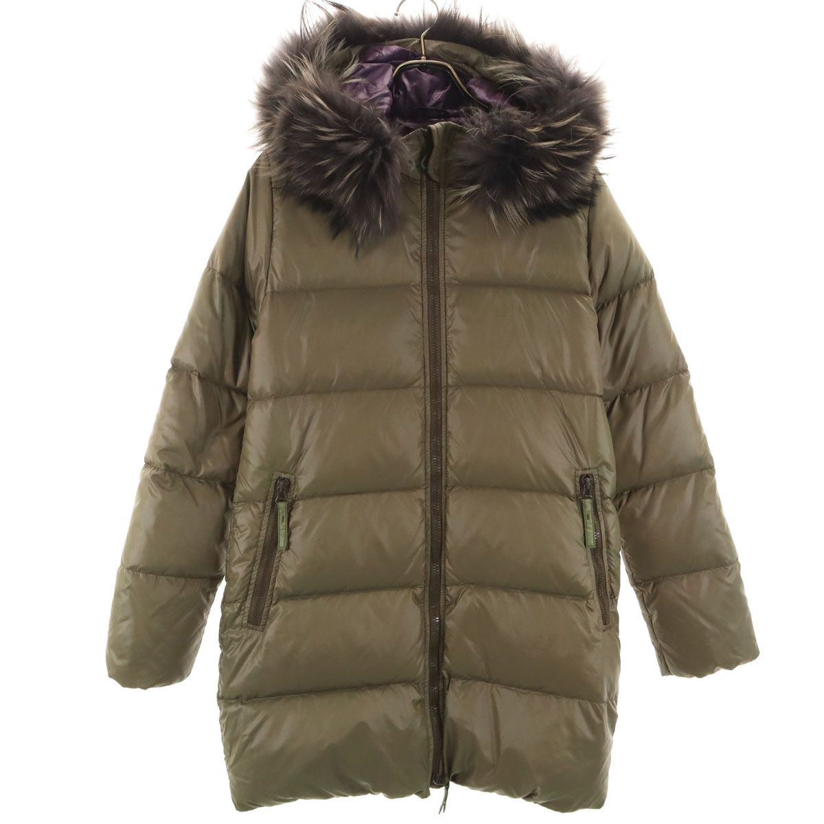 DUVETICA デュベティカ kappa ダウンコート 42 オリーブ系 ラクーン