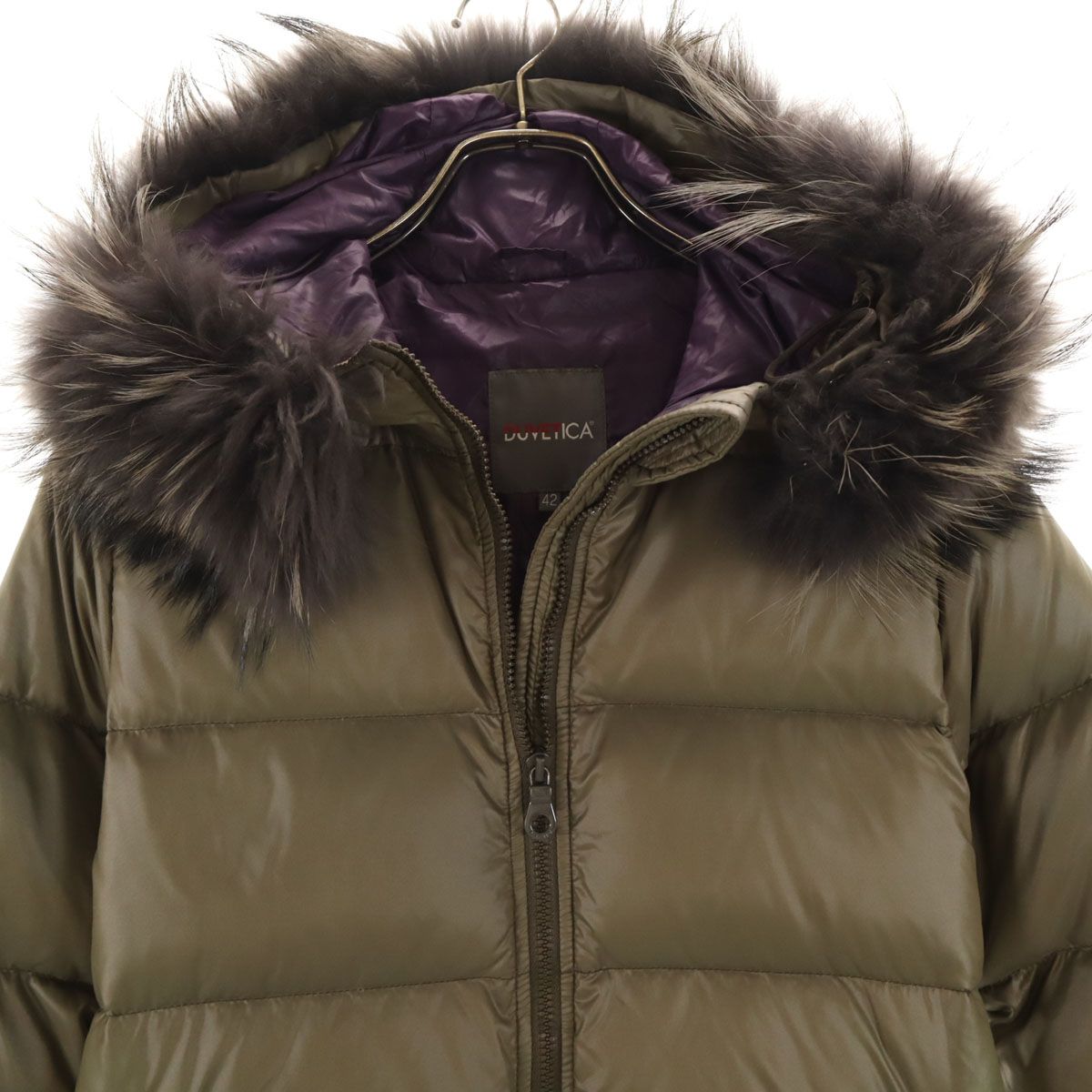 DUVETICA デュベティカ kappa ダウンコート 42 オリーブ系 ラクーン