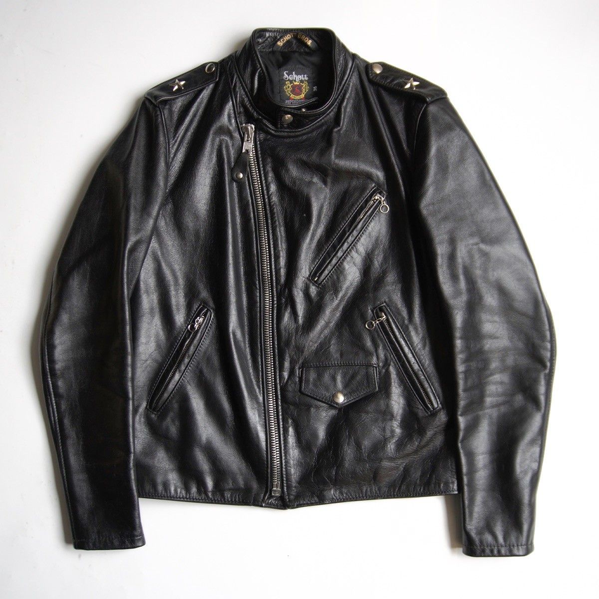 Schott ワンスター　603US 36 美品】SCHOTT【603US/ワンスター ダブル ライダース ジャケット】36
