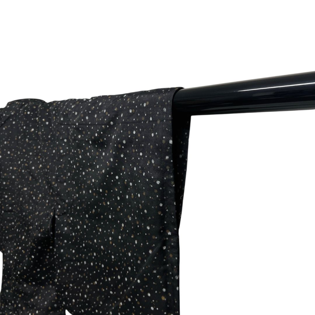  アンティーク 羽織 紬 小花 黒地 花模様 着物 114 b d ms 羽織 着物 浴衣