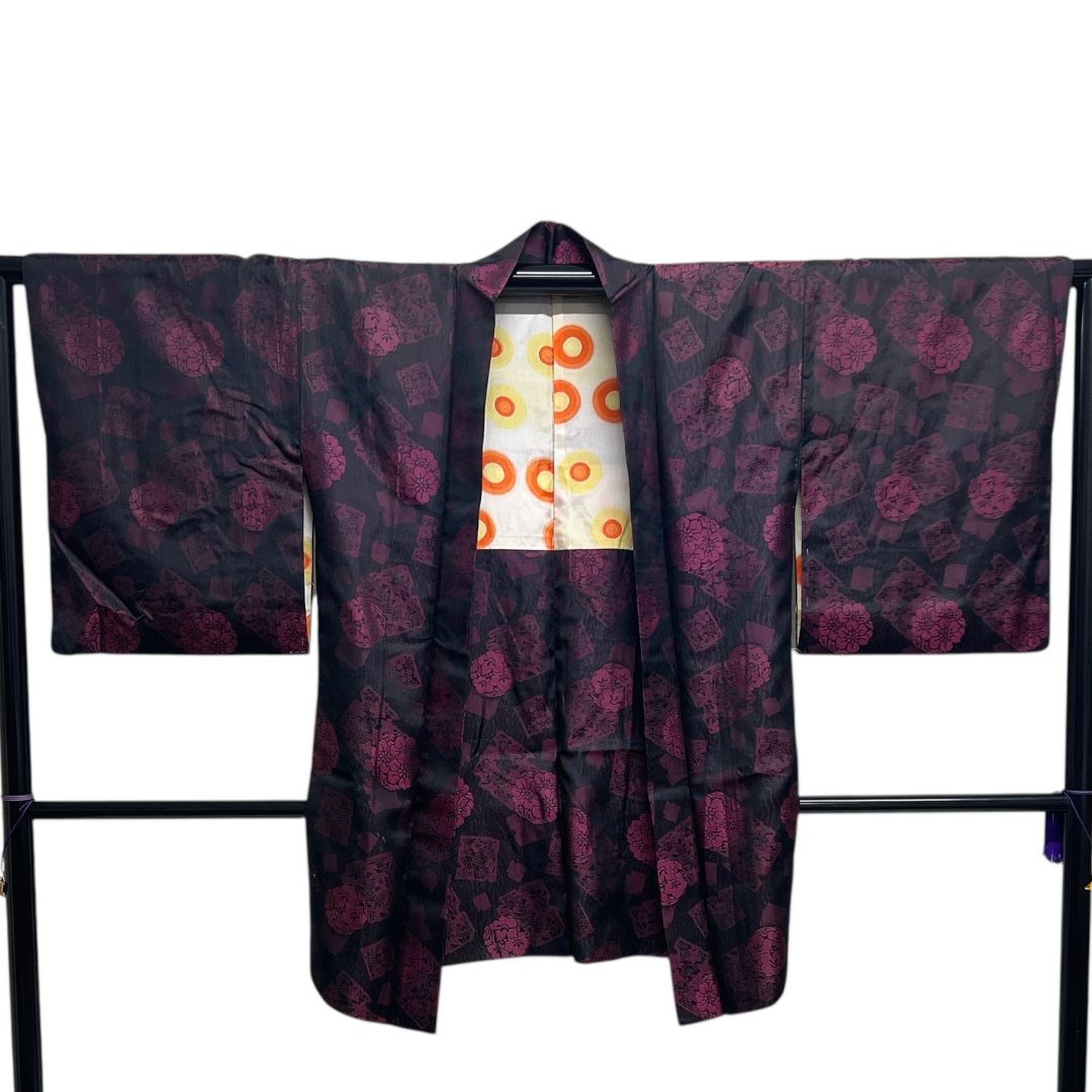  羽織 花紋 色紙 竹 鉄線 桔梗 橘 花菱 着物 114 b d ms 羽織 着物 浴衣