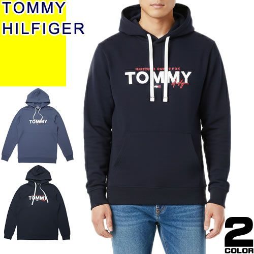 トミーヒルフィガー TOMMY HILFIGER パーカー フーディー プルオーバー スウェット メンズ ロゴ プリント 大きいサイズ ブランド 紺 ネイビー LOGO HOODIE 09T4499