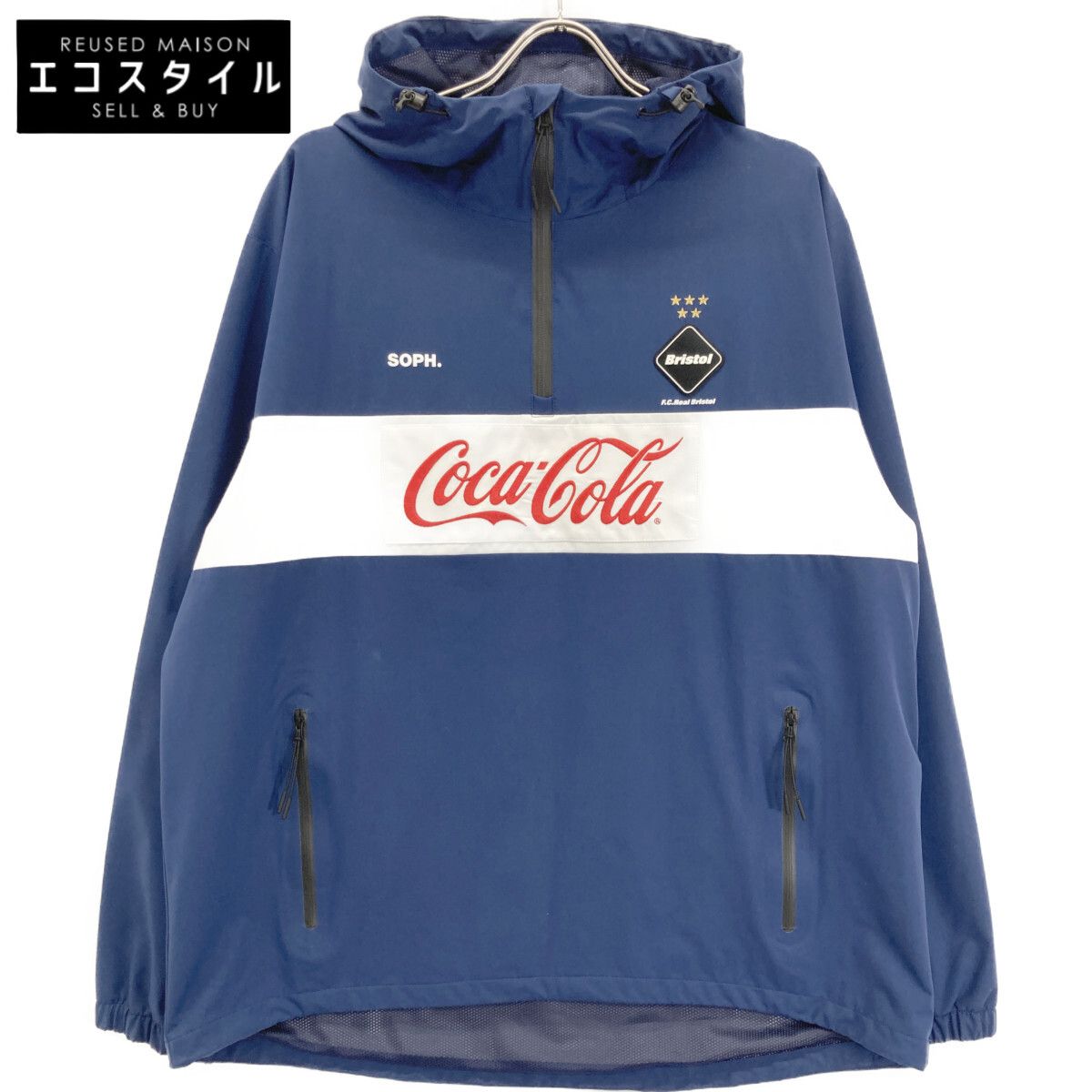 f.c.r.b Bristol ウィンドブレーカー L ネイビー/ホワイト F.C.Real Bristol エフシーリアルブリストル 【×ｺｶ・ｺｰﾗ】FCRB-200002