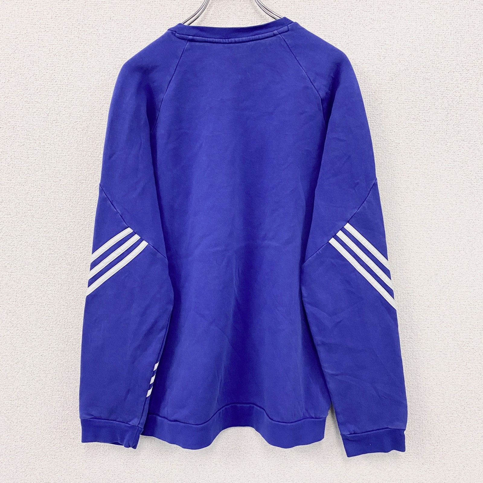 adidas ブルー スウェット パフォーマンスロゴ 万国旗タグ 襤褸 90s 