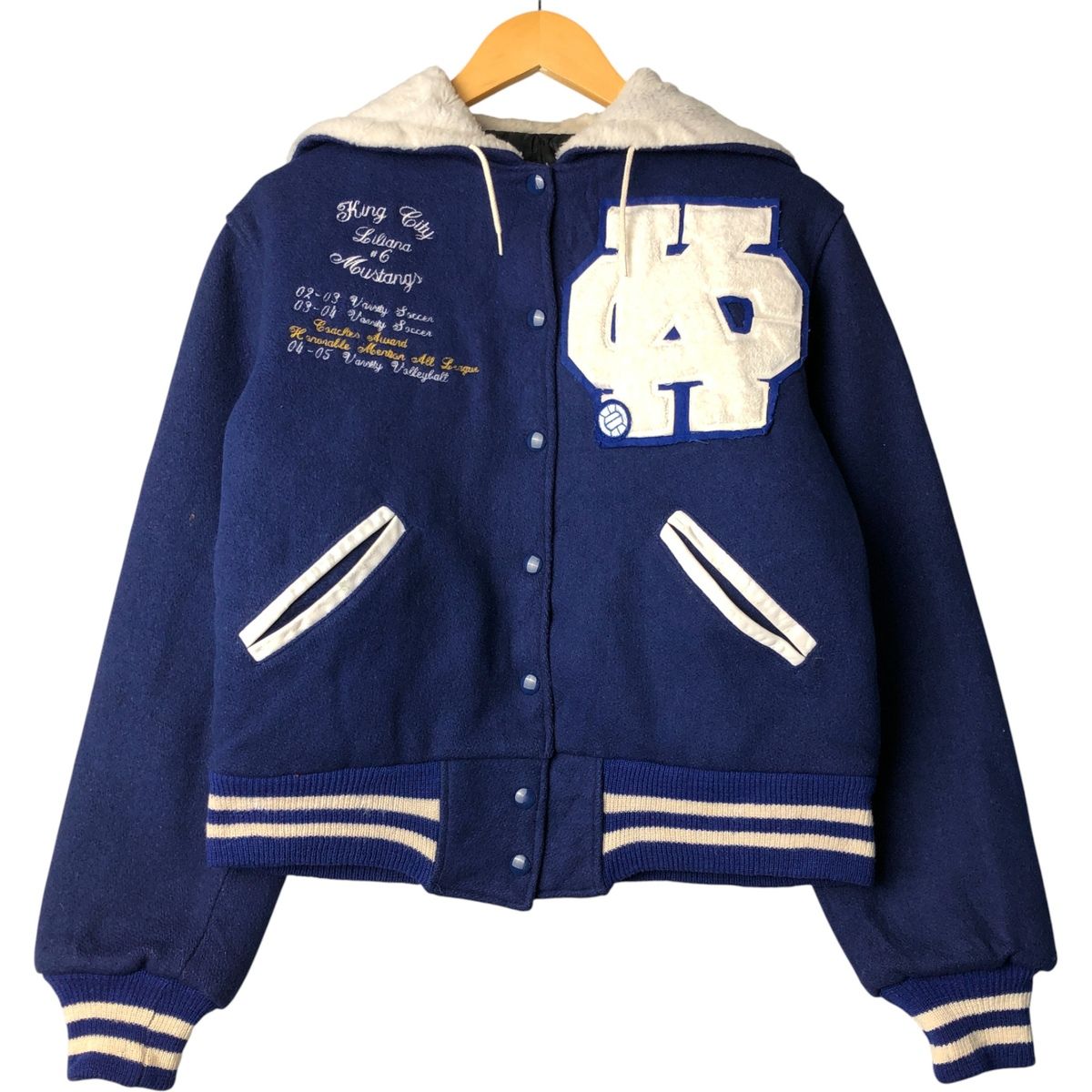 古着 80年代 TROPHY JACKETS フード付き セーラーカラー 中綿入り 