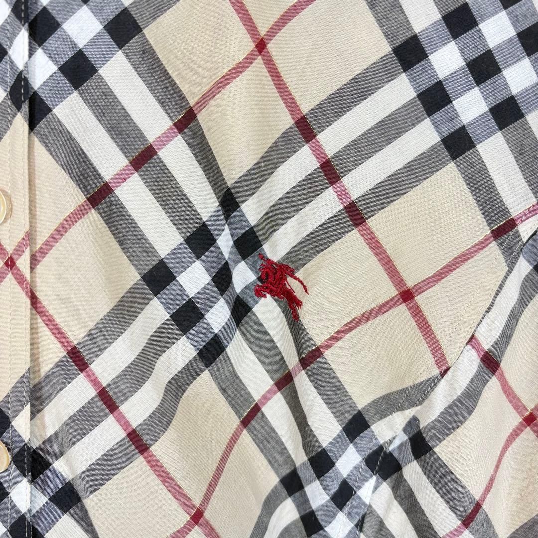 【美品✨】BURBERRY バーバリー ノバチェック長袖シャツ ホースロゴ刺繍M BURBERRY LONDON ノバチェックホースロゴ刺繍シャツM - トップス公式