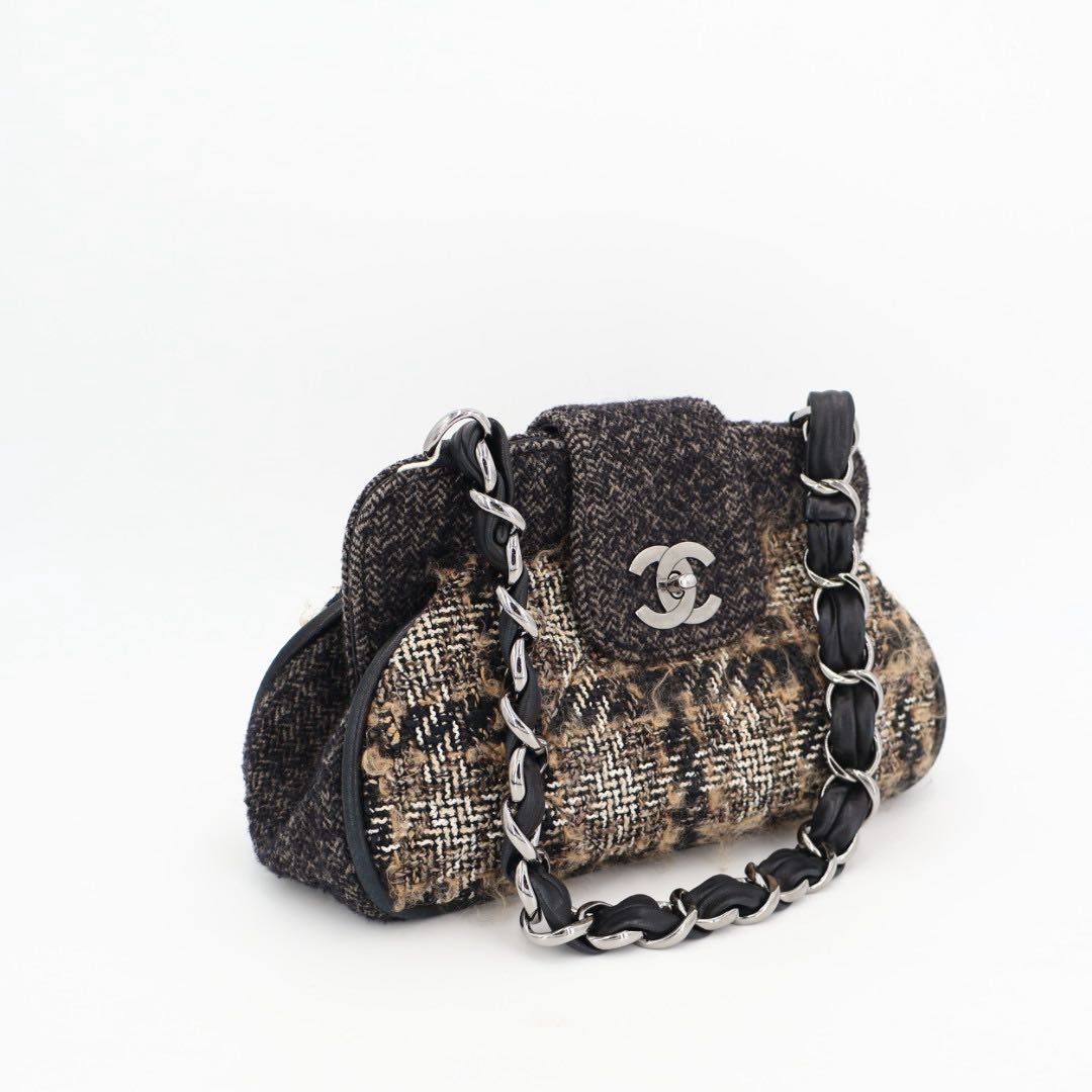 シャネル CHANEL ココマーク ツイード×レザー チェーン