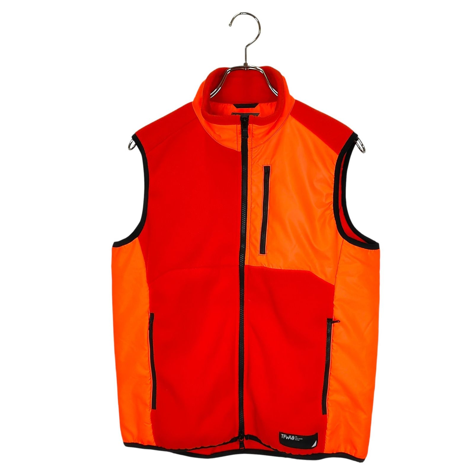 未使用タグ付★TFW49 コンビネーション フリースベスト メンズL オレンジ TFW49 ティーエフダブリュー ゴルフ 21AW アウトレット COMBI FLEECE