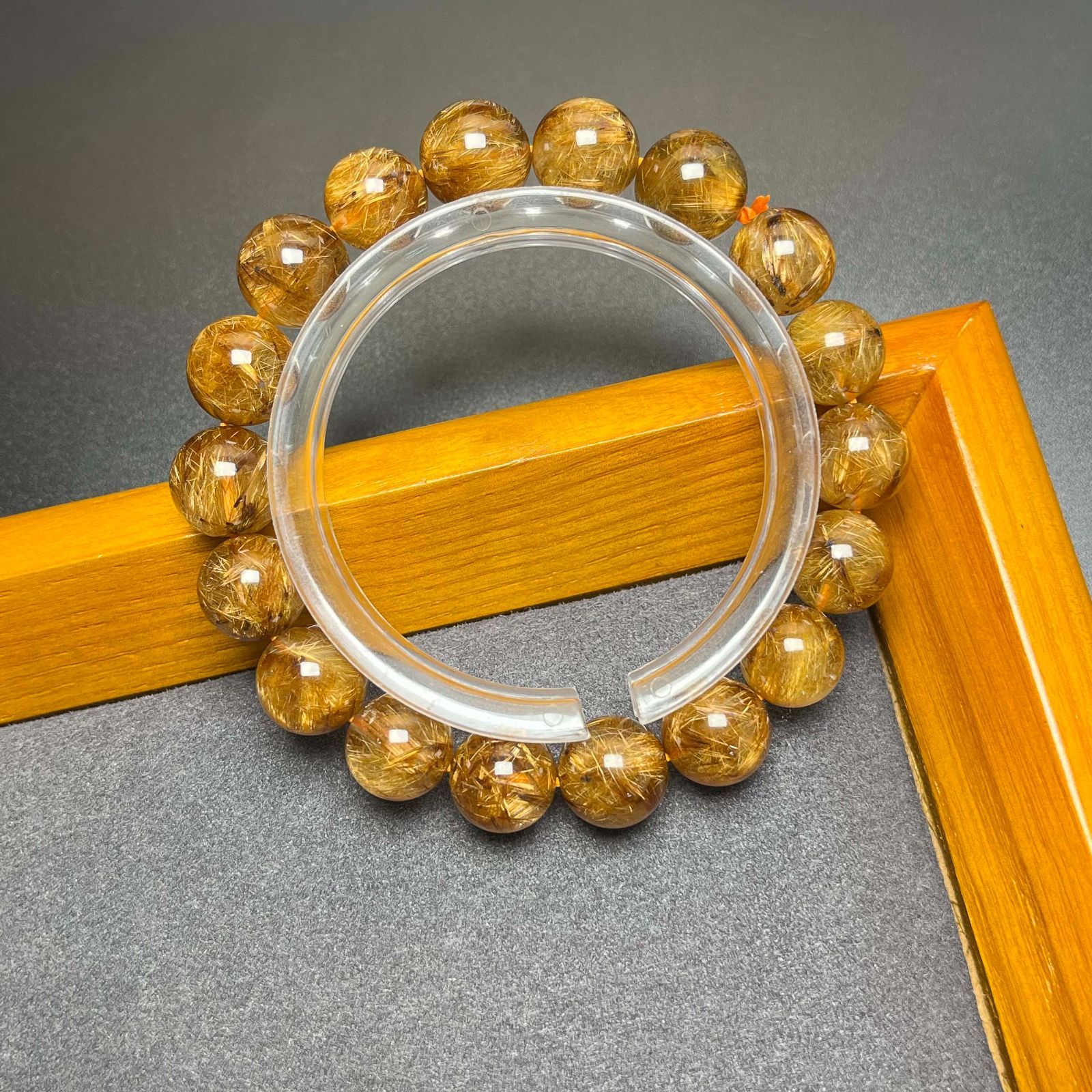 レア EU製☆銅髪ルチルクォーツ☆ブレスレット パワーストーン 天然石 金運 お守り プレゼント