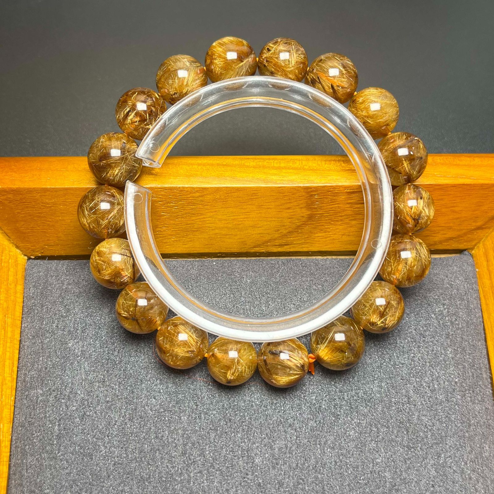 レア EU製☆銅髪ルチルクォーツ☆ブレスレット パワーストーン 天然石 金運 お守り プレゼント