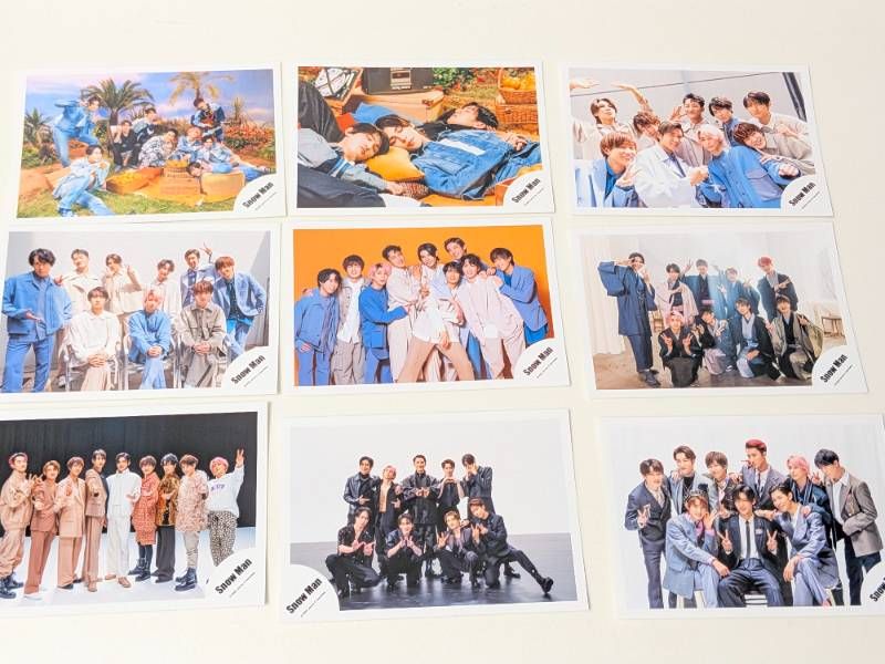 メンバー全員直筆サイン入⚫︎モノクローム・セット⚫︎7インチ(世界300枚限定生産) Snow Man メンバー混合 公式写真 2021-2024年 98枚セット まとめ売り