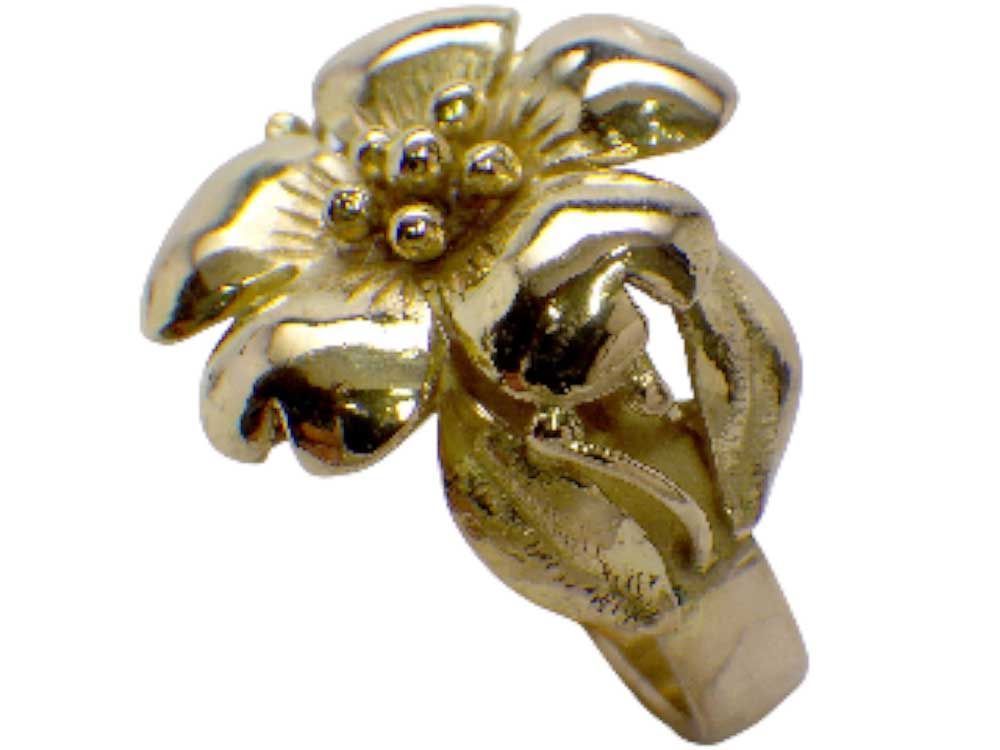 K18花柄リング　3005K2506⑦ K18花柄リング 3005K2506⑦ - メルカリ