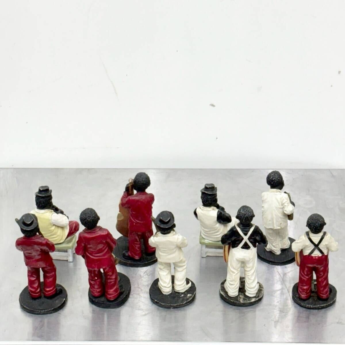 当時物 ジャズバンド フィギュアセット ヴィンテージ 黒人 JAZZBAND 人形 フィギュア 樹脂製 9体セット アンティーク雑貨