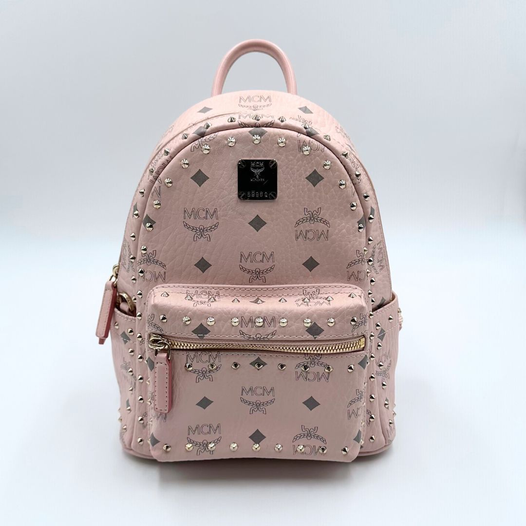 美品】MCM スタッズ ヴィセトス柄 レザー リュック バックパック