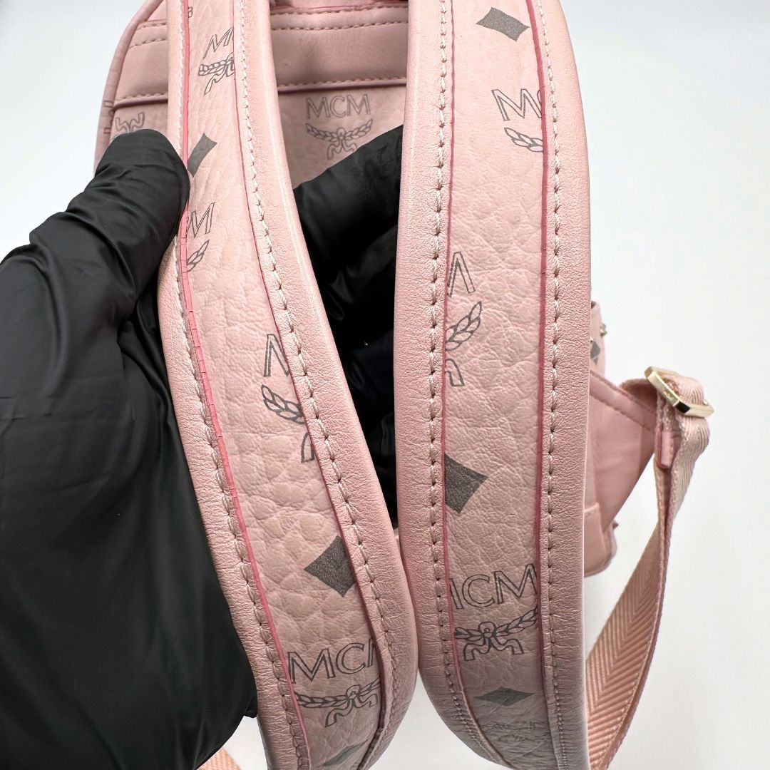 美品】MCM スタッズ ヴィセトス柄 レザー リュック バックパック MCM