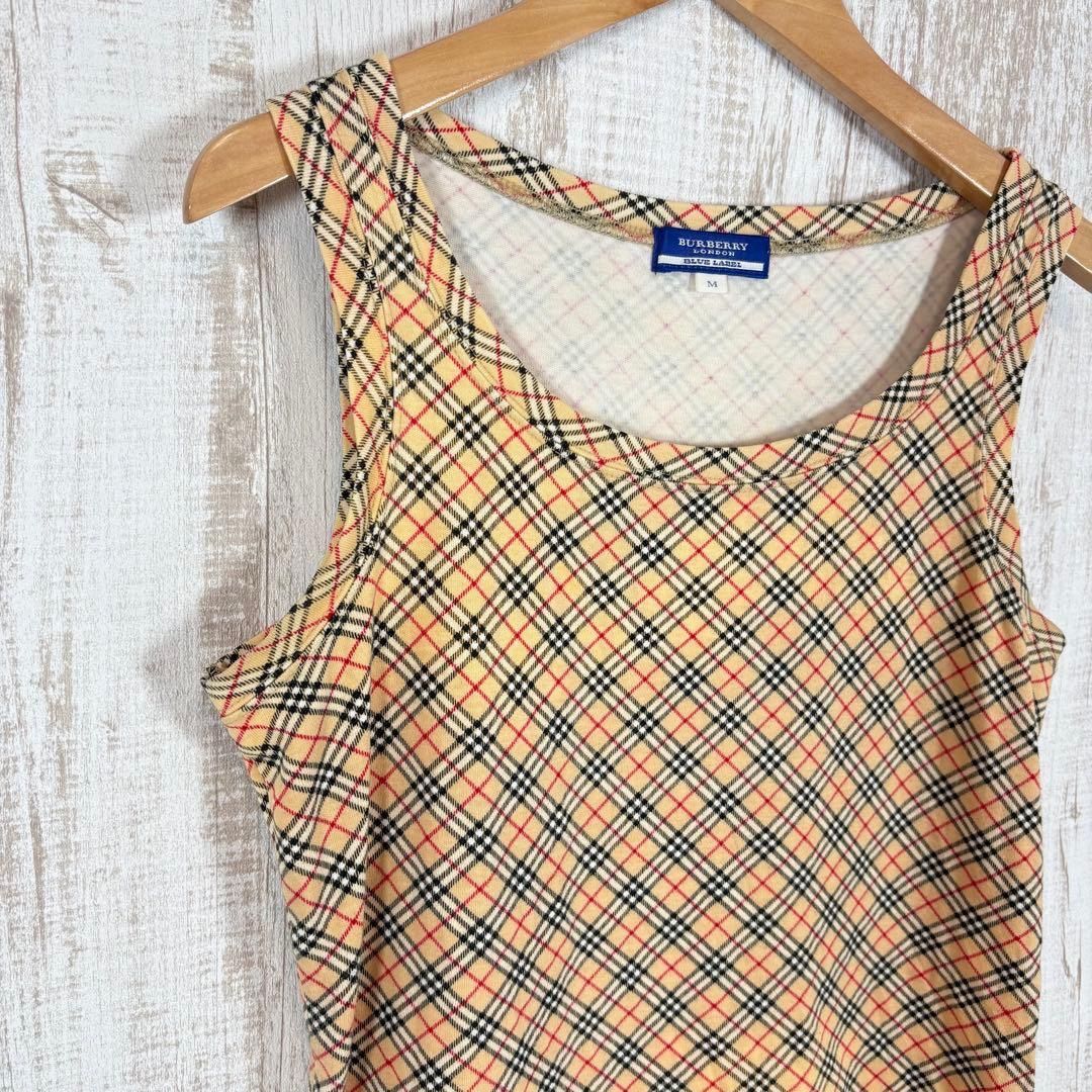 ✨希少✨ BURBERRYBLUELABEL ノバチェック Aライン 刺繍ロゴ BURBERRY BLUE LABEL バーバリーブルーレーベル ホースロゴ刺繍 ノバ