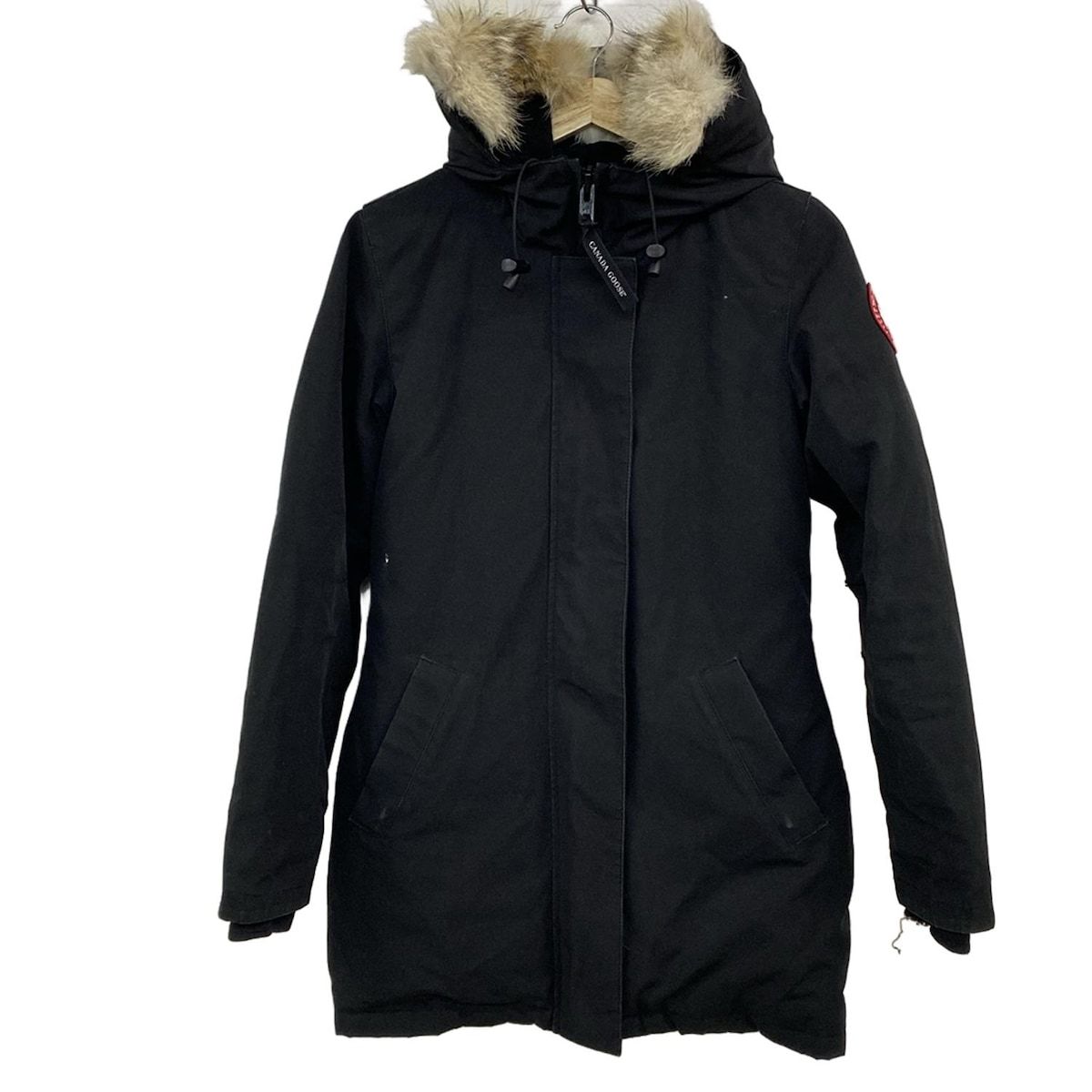 CANADA GOOSE カナダグース ダウンコート サイズXS レディース 3037 JL 黒 アイボリー 長袖 コヨーテ 冬
