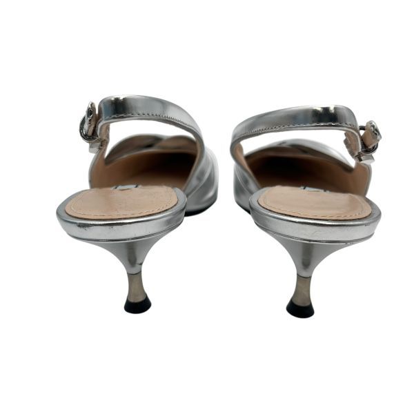 プラダ PRADA パンプス メタリック スリングバック ポインテッドトゥ