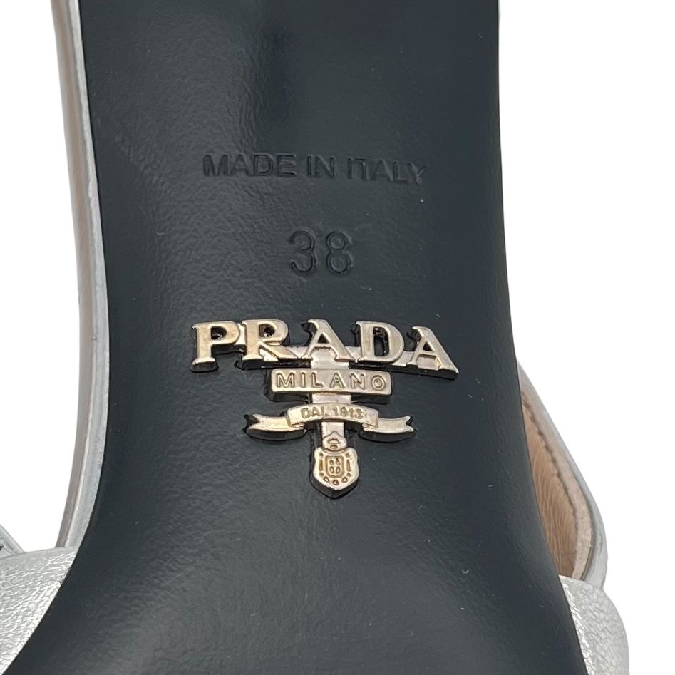 プラダ PRADA パンプス メタリック スリングバック ポインテッドトゥ