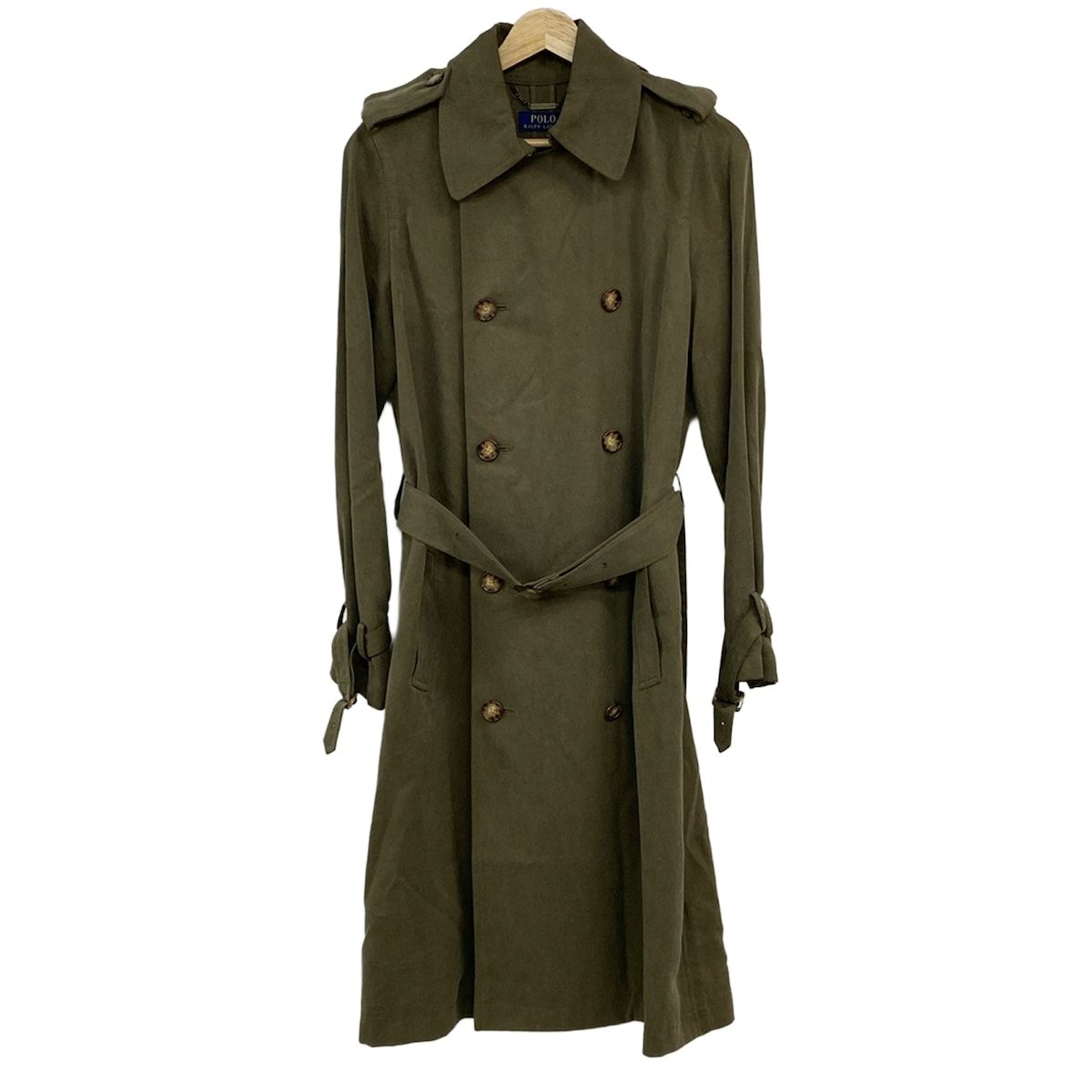 ☆美品☆Ralph Lauren ステンカラー トレンチコート シルク カーキ POLObyRalphLauren(ポロラルフローレン) トレンチコート サイズ2 S