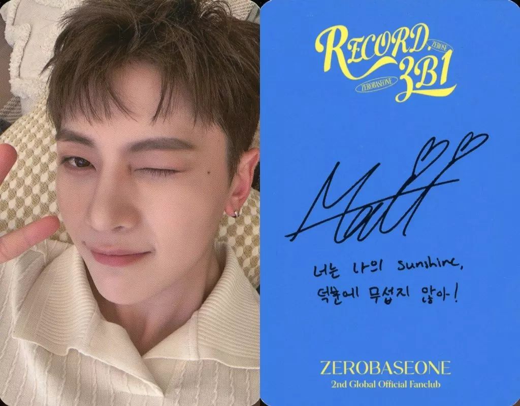 ZEROBASEONE メテュ マシュー サイン入りポラロイド写真 ZEROBASEONE マシュー メテュ 直筆サイン入り ポラロイド チェキ①