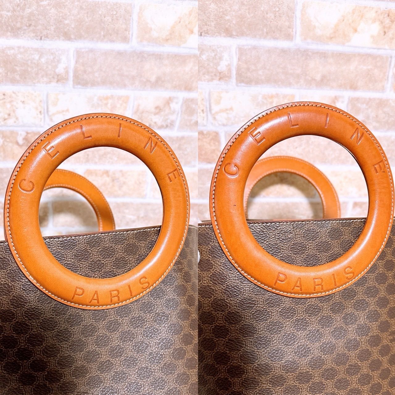 美品) CELINE(セリーヌ)トートバッグ PVC マカダム柄 サークルロゴ