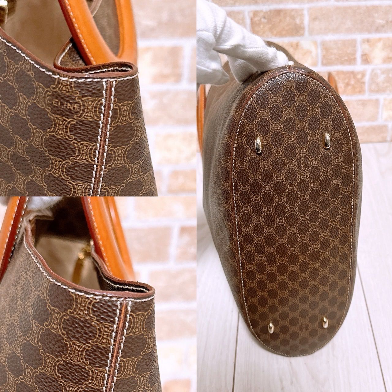 美品) CELINE(セリーヌ)トートバッグ PVC マカダム柄 サークルロゴ