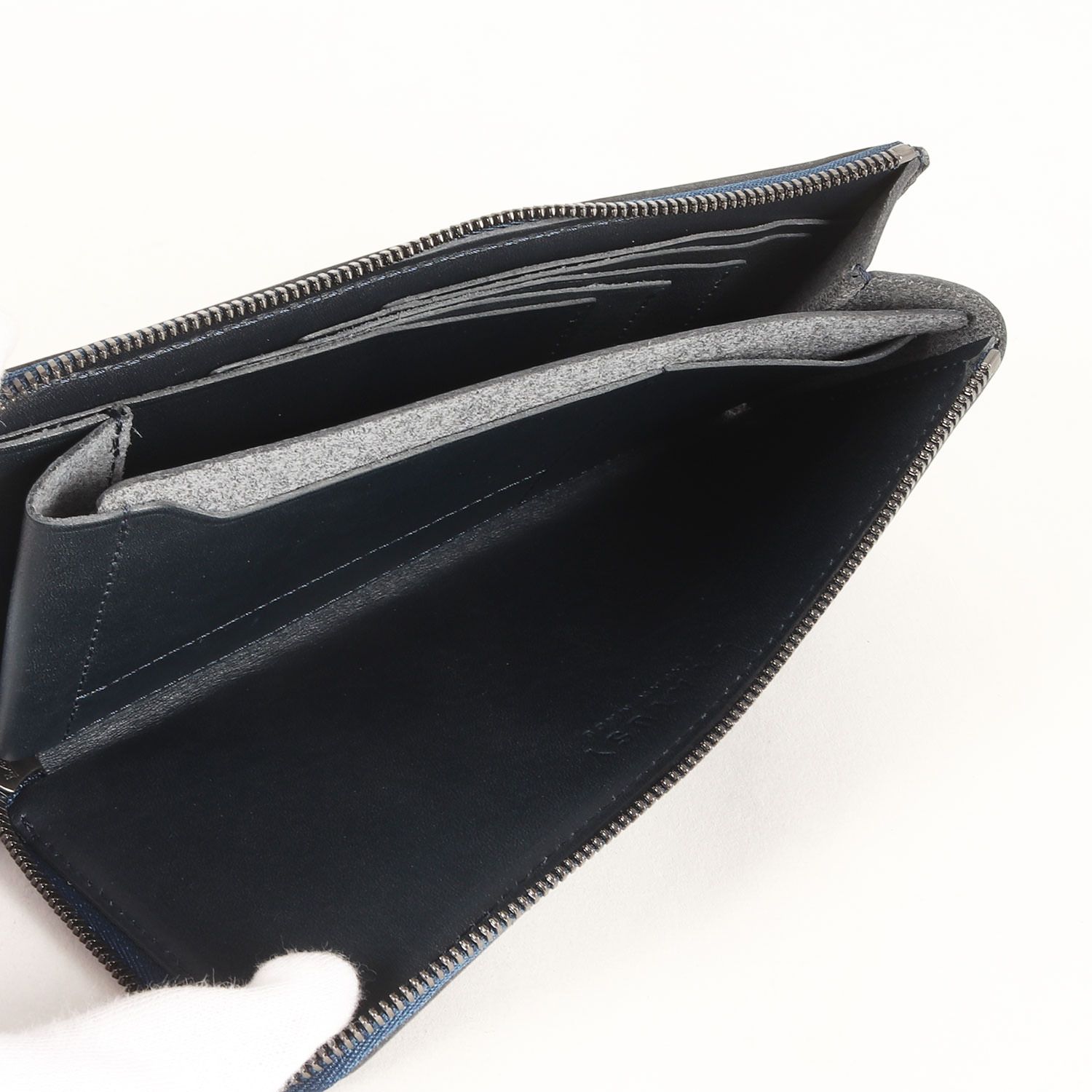 STATUSY ステータシー オイルシュリンクレザー L字ジップ ロング