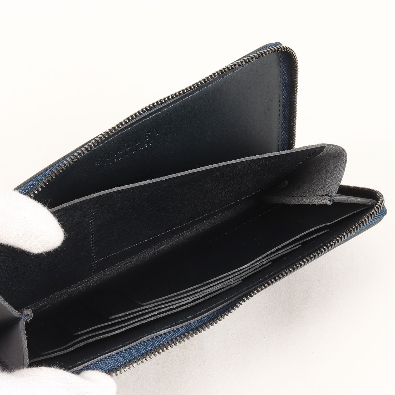 STATUSY ステータシー オイルシュリンクレザー L字ジップ ロング