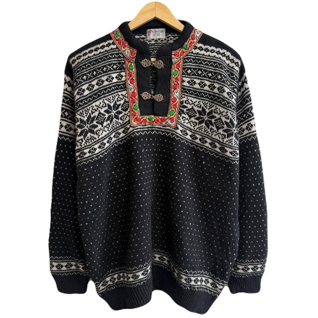 NORWEGIAN DESIGN ノルディックセーター チロリアンニット 雪 幾何学