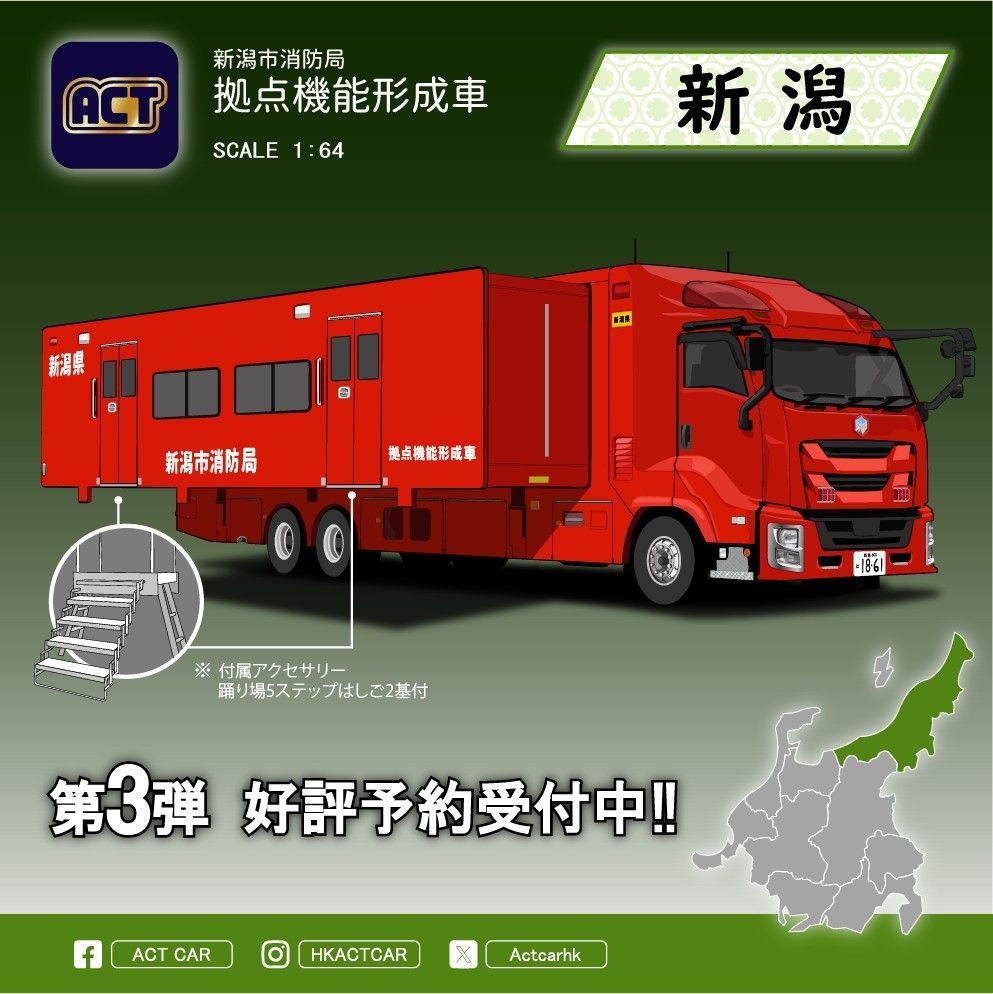 ACTCAR 新潟県消防局 拠点機能形成車 アクトカー ACT0004C ACTCAR アクトカー 新潟県消防局 拠点機能形成車 ACT0004C 1/64 ダイ
