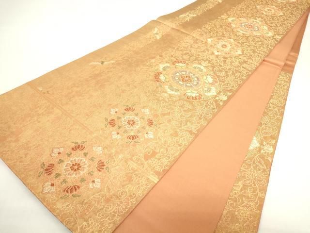 平和屋野田店◎六通柄袋帯 唐織 更紗名物文 金糸 引箔 逸品