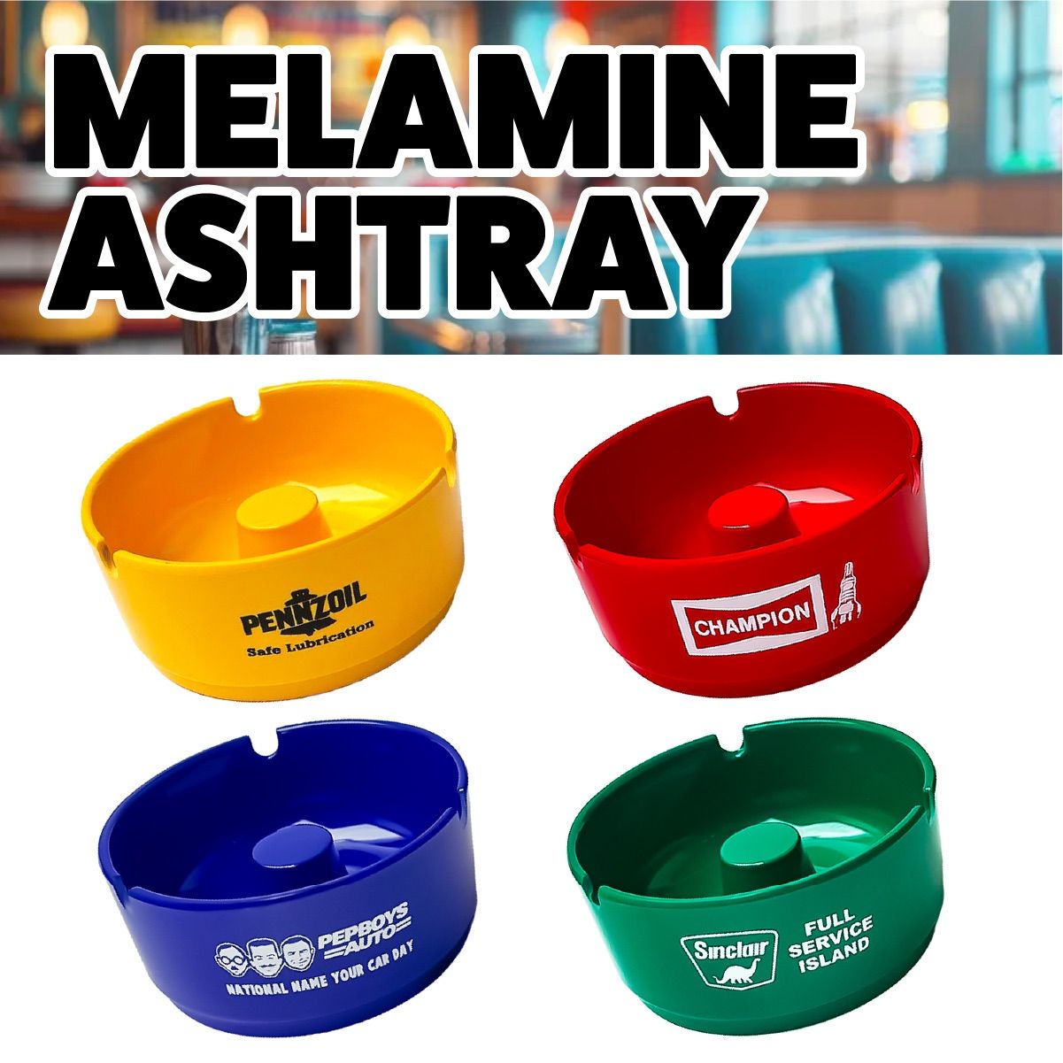 灰皿】メラミンアッシュトレー PENNZOIL CHAMPION PLUGS PEPBOYS