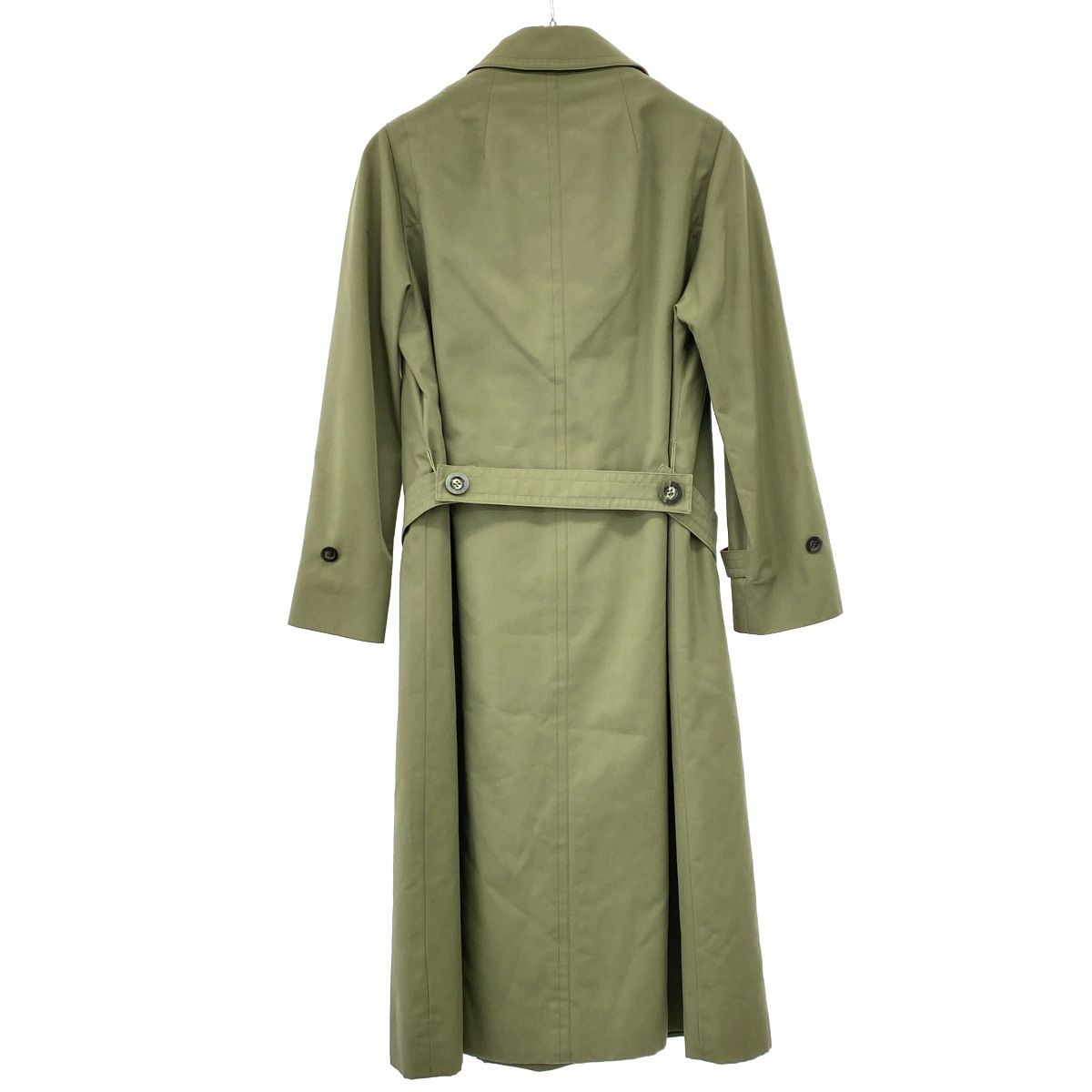 【美品】Aquascutum レディース ステンカラーコート カーキ　ライナー付 美品】Aquascutum レディース ステンカラーコート カーキ ライナー付