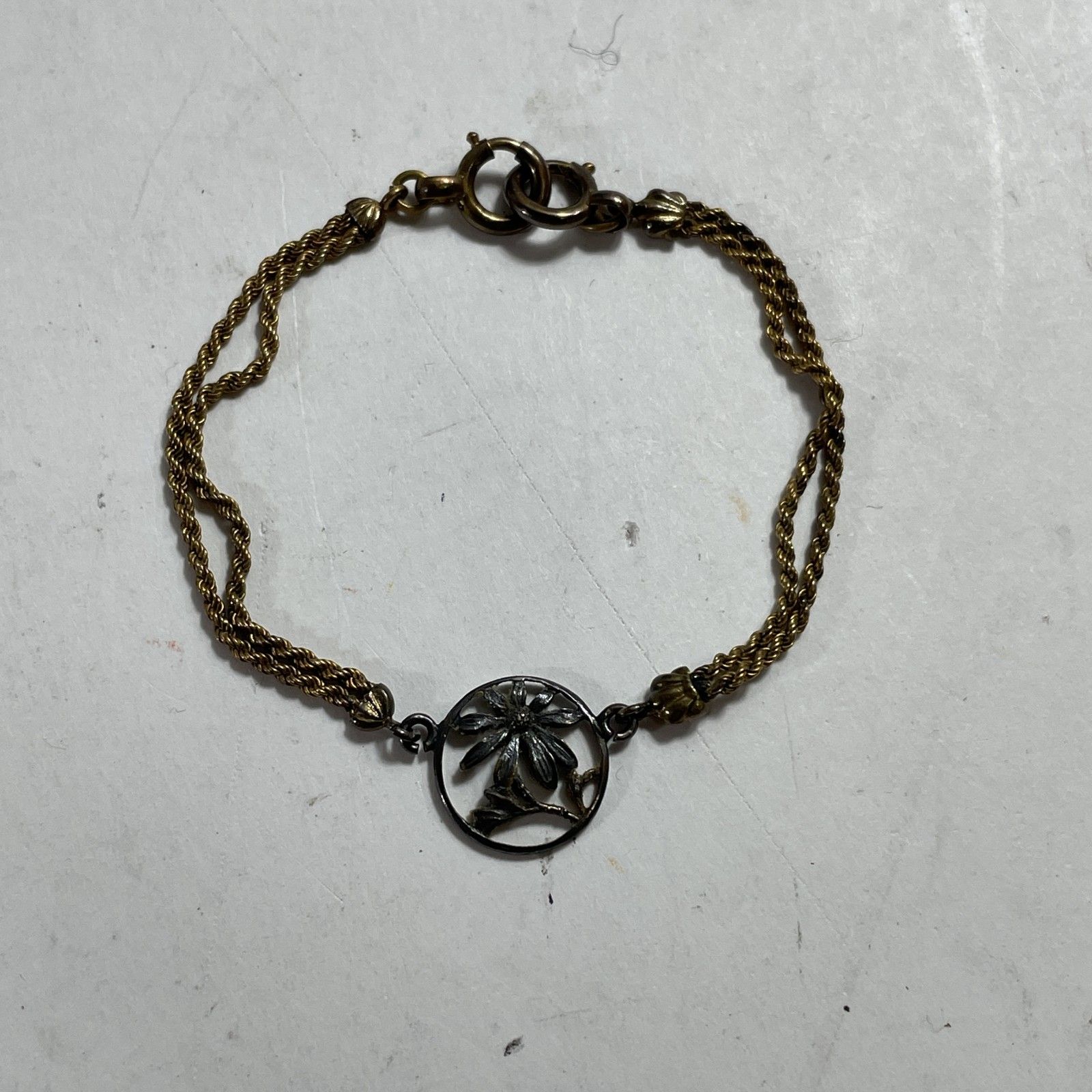 ☆ K18刻印 18金 ゴールド ツイストチェーンブレスレット 2重 全長13