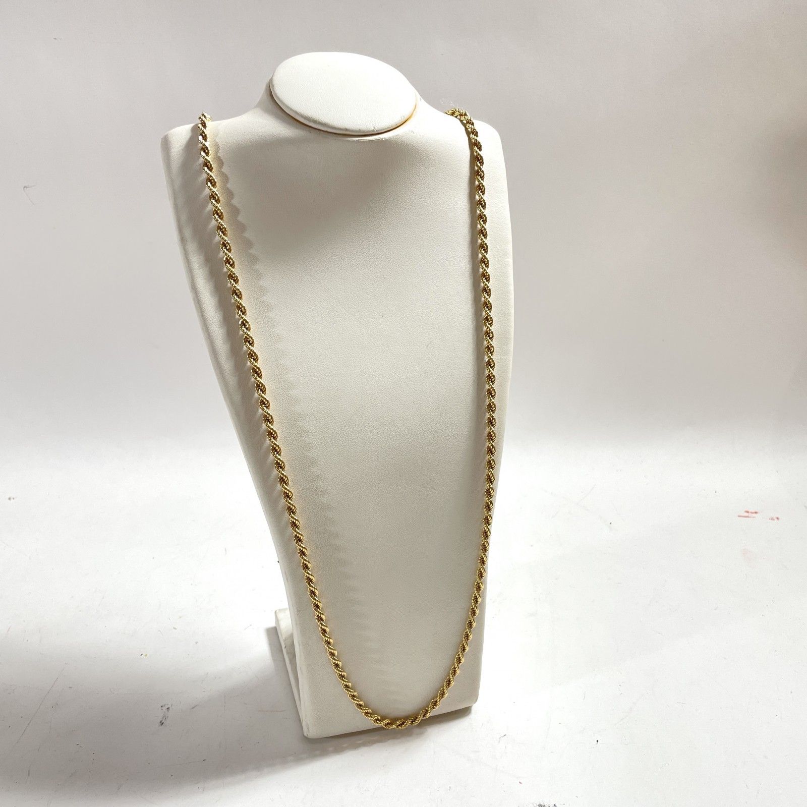 ☆ K18刻印 18金 ゴールド ロングツイストチェーンネックレス 太め 75