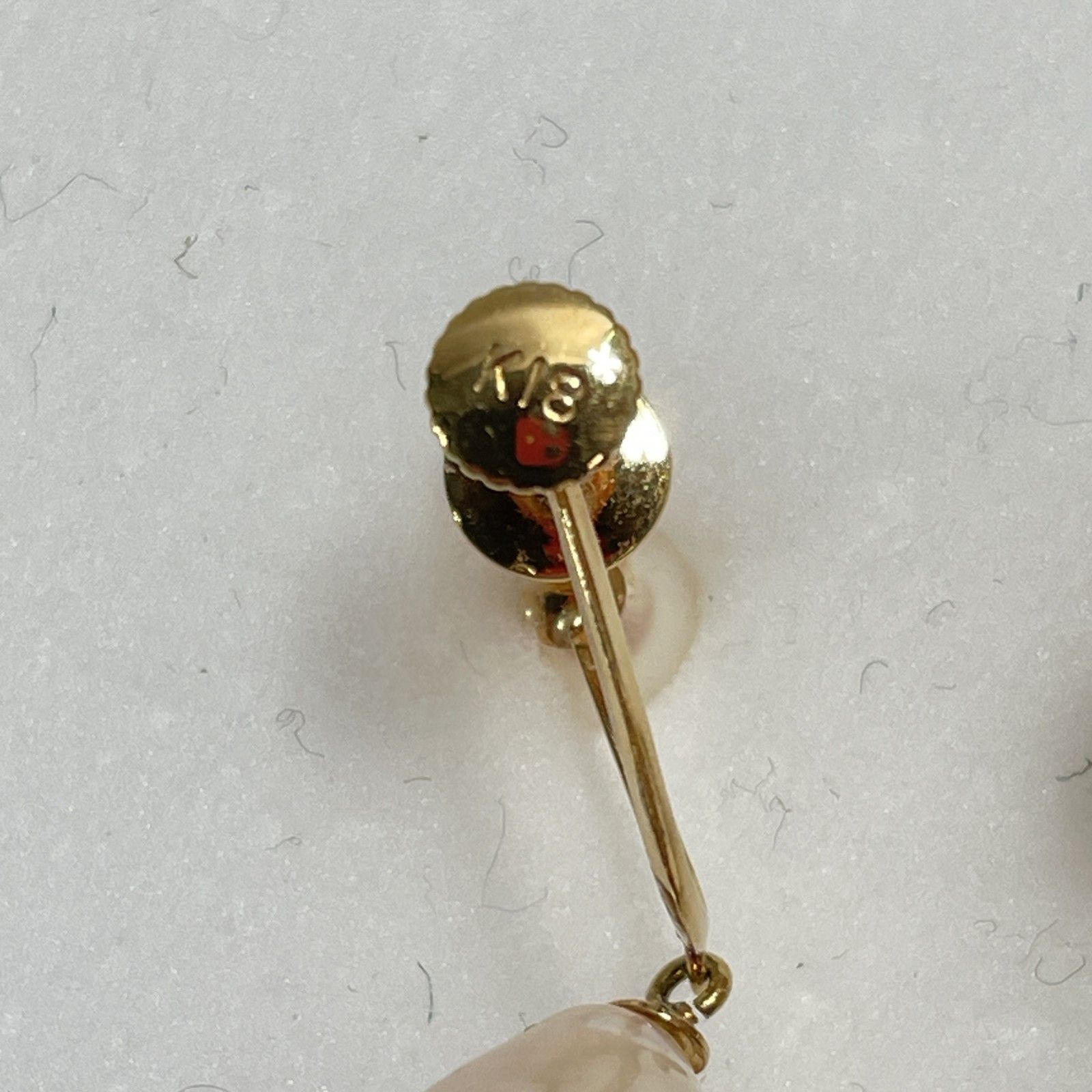 ☆ K18刻印 18金 ゴールドパールイヤリング ネジ式 総重量3.00g