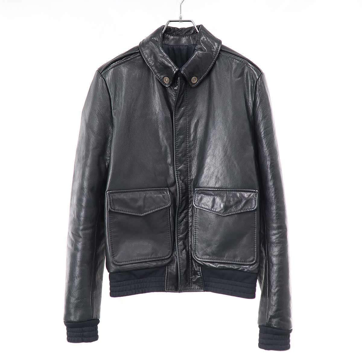 BALENCIAGA バレンシアガ 11AW ラムレザーA-2ジャケット 272808 ブラック 46 BALENCIAGA バレンシアガ 11AW ラムレザーA-2ジャケット 272808