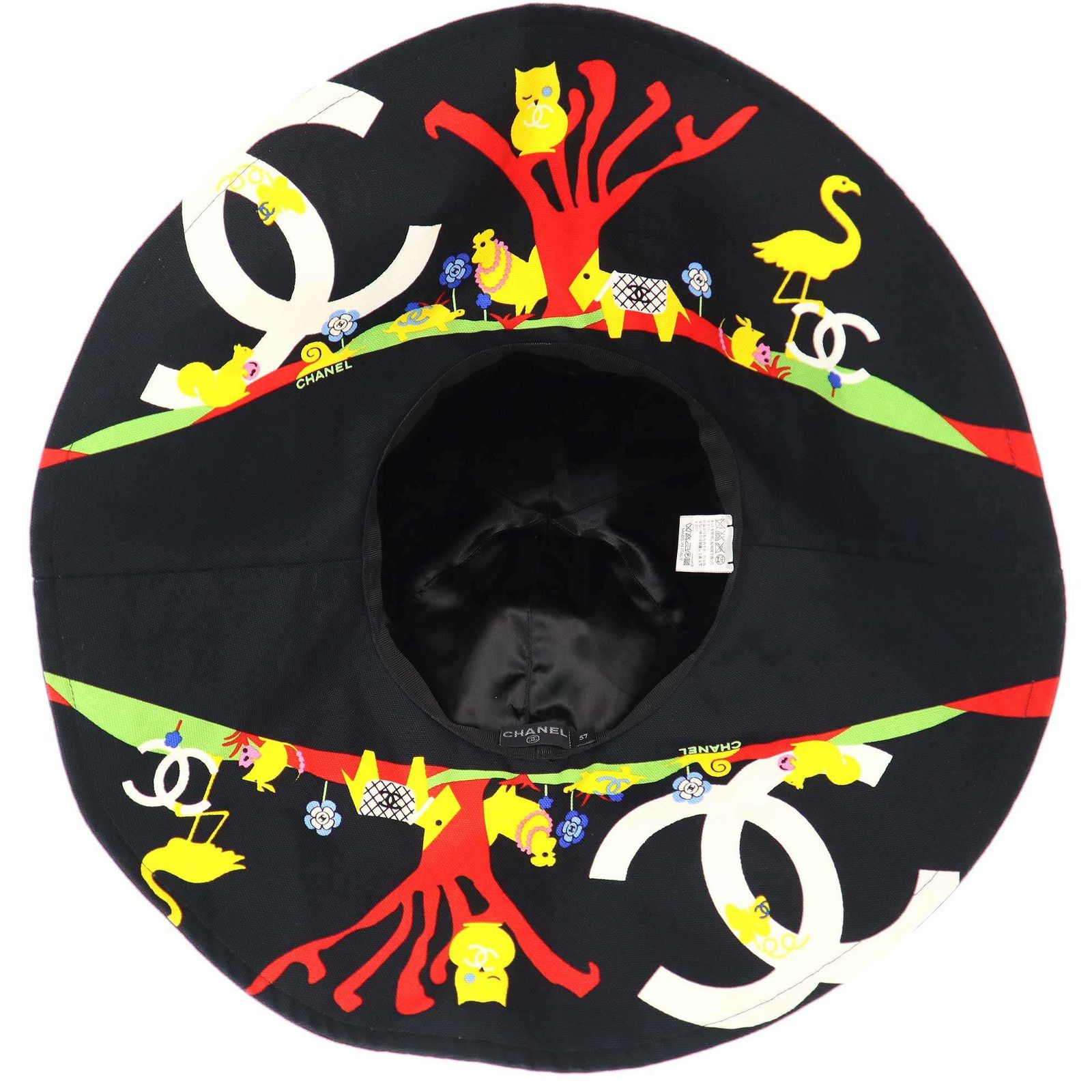 極美品■希少　シャネル　ハット　ココマーク　女優帽子　ブラック　57 アニマル CHANEL シャネル ココマーク アニマルハット ブラック 57 - メルカリ