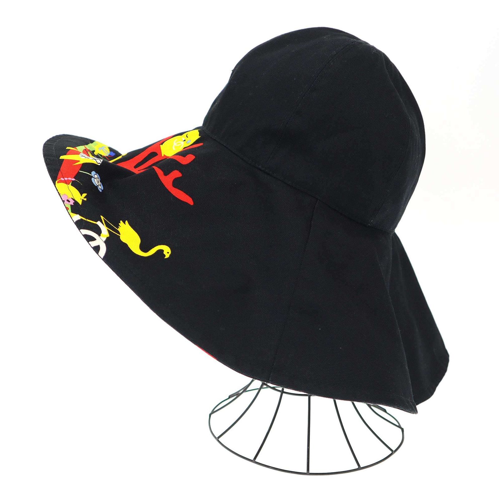 極美品■希少　シャネル　ハット　ココマーク　女優帽子　ブラック　57 アニマル CHANEL シャネル ココマーク アニマルハット ブラック 57 - メルカリ