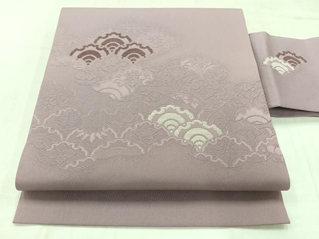 平和屋着物○八寸名古屋帯 紬地 雪輪花文 正絹 逸品 DAAX9838fe