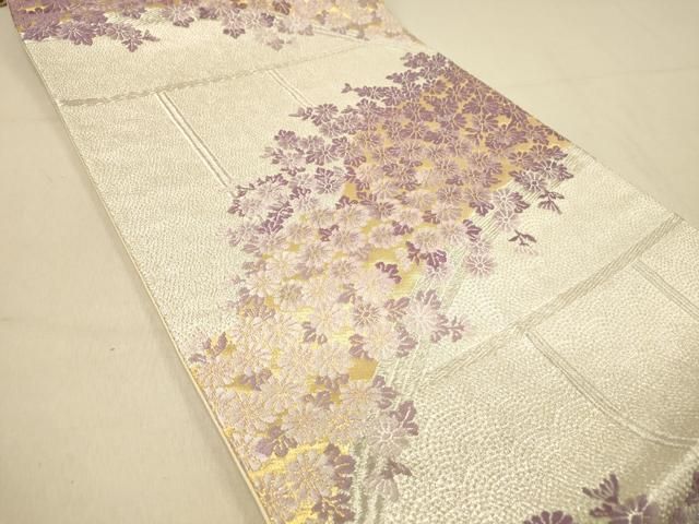 平和屋着物◎六通柄袋帯 花籬文 菊 金銀糸 正絹 逸品 DAAZ3534jm